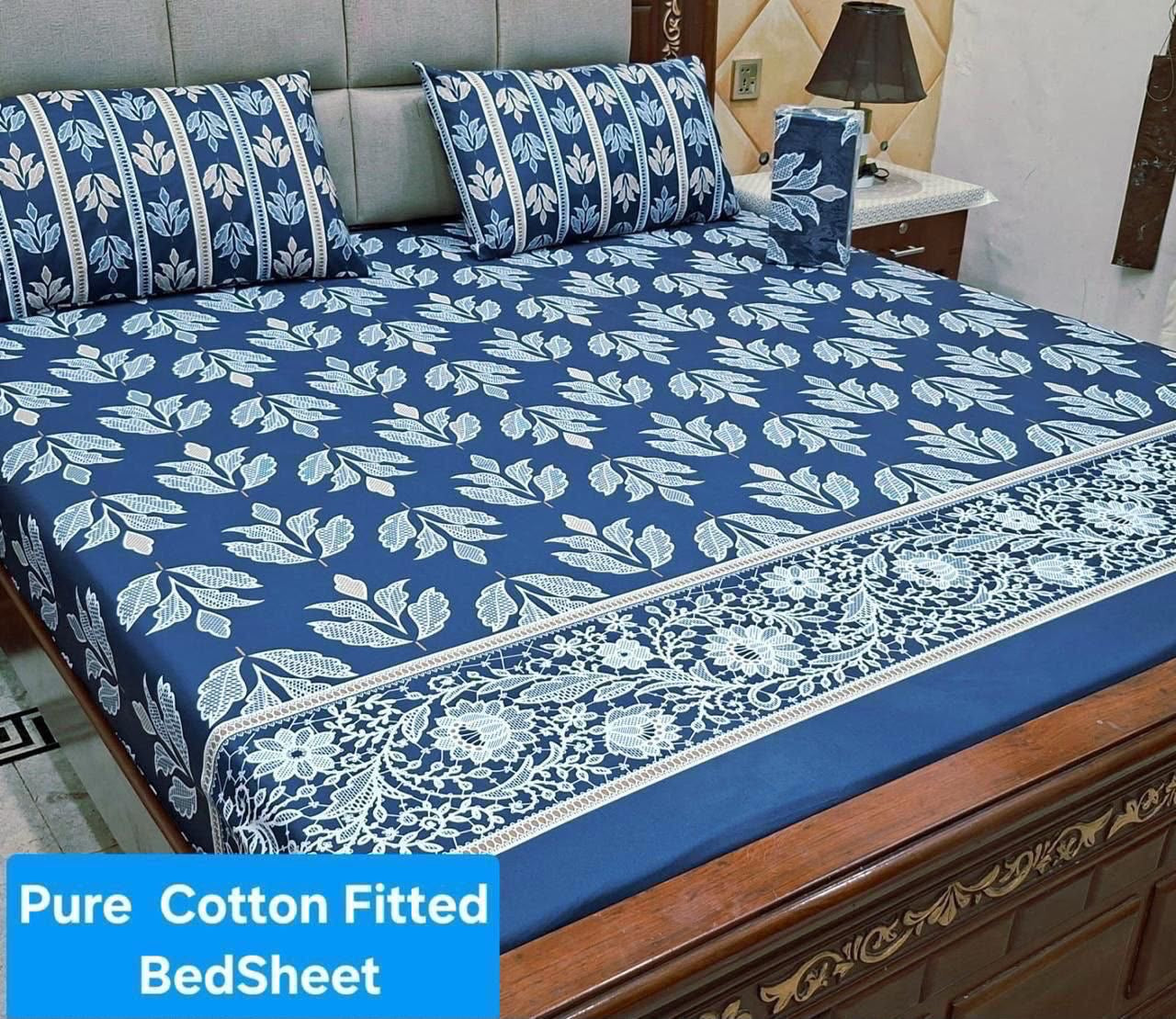 Pure cotton fitted bedsheet