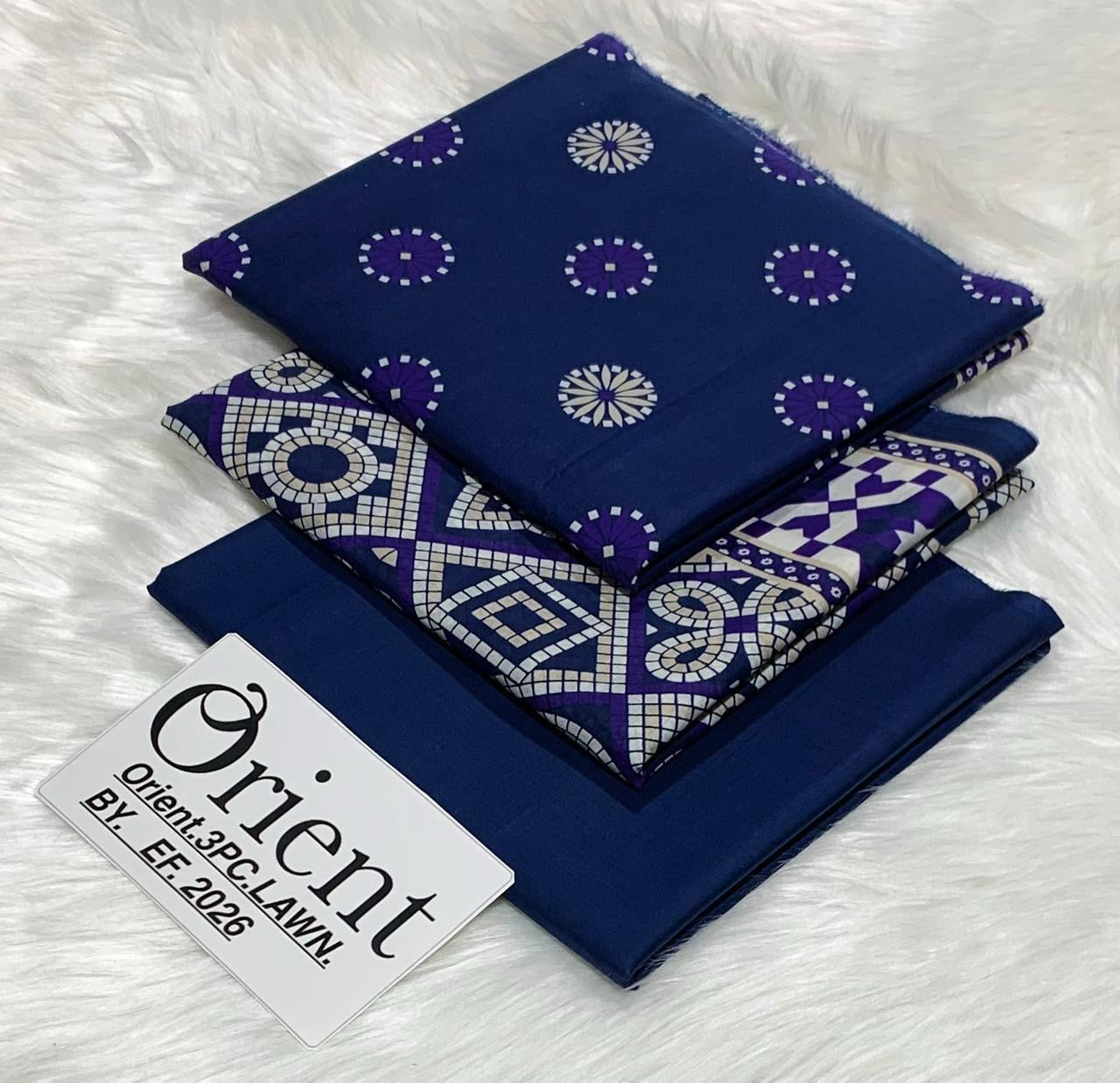Orient unstitched lawn 3 pc