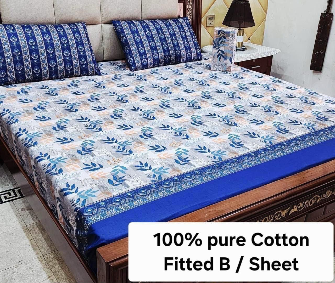 Pure cotton fitted bedsheet