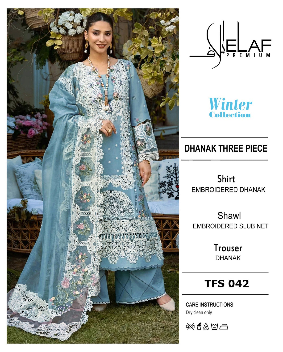 Premium 3-Piece Embroidered Dhanak Collection