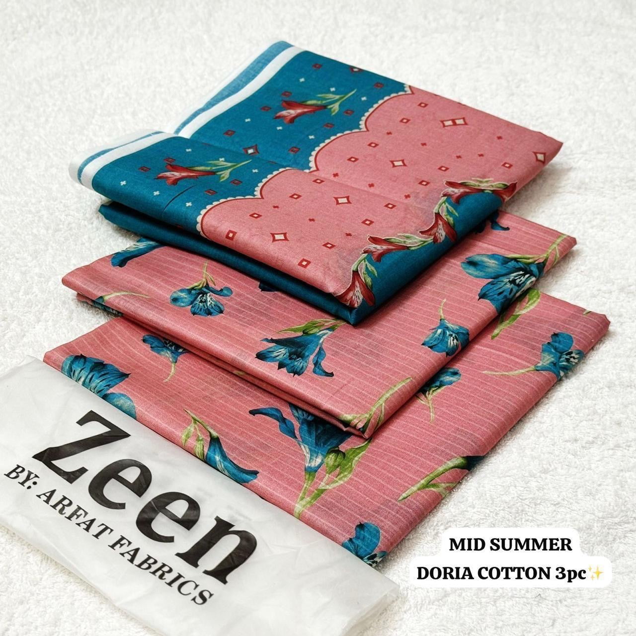 Zeen unstitched lawn 3 pc