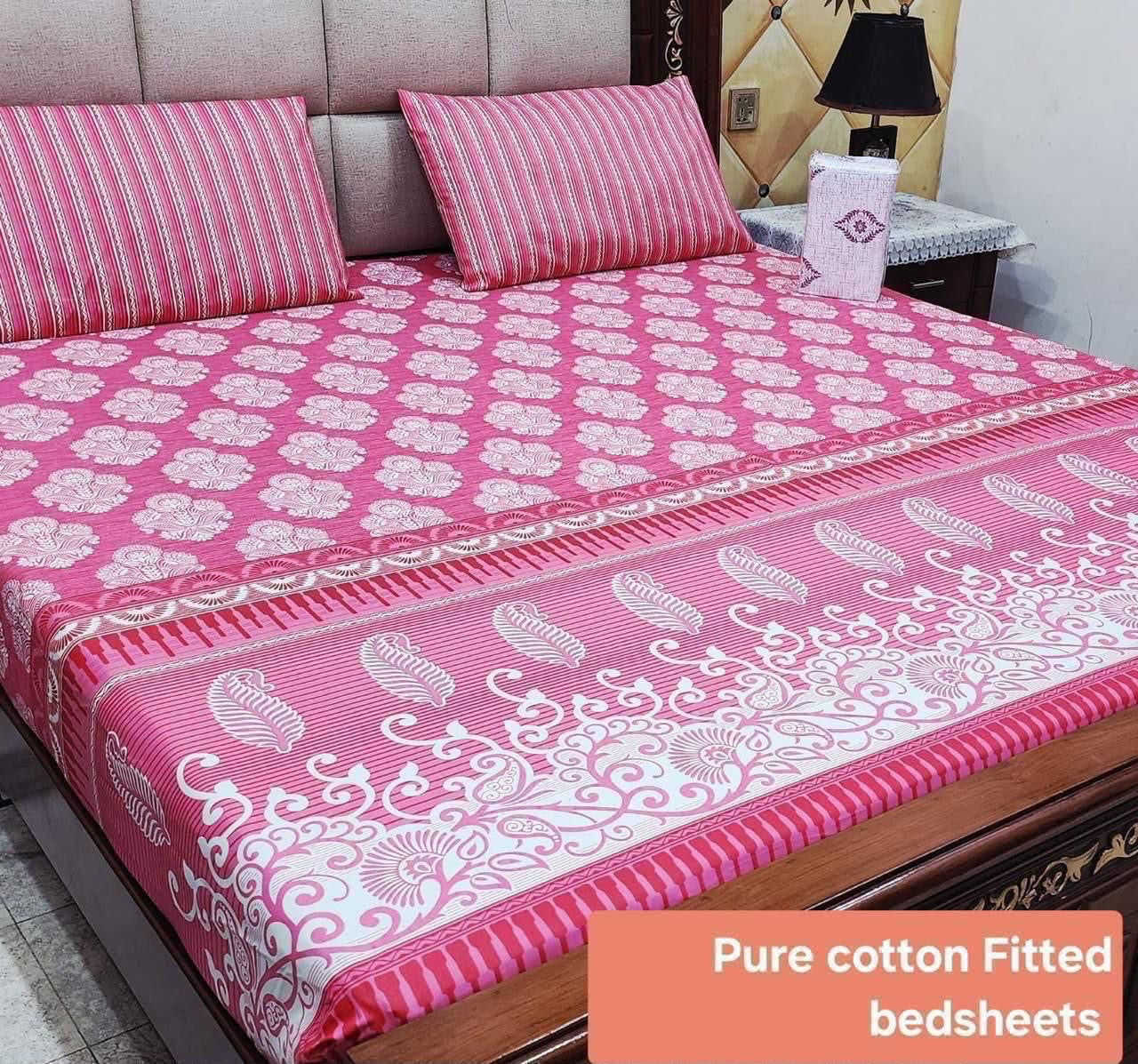 Pure cotton fitted bedsheet