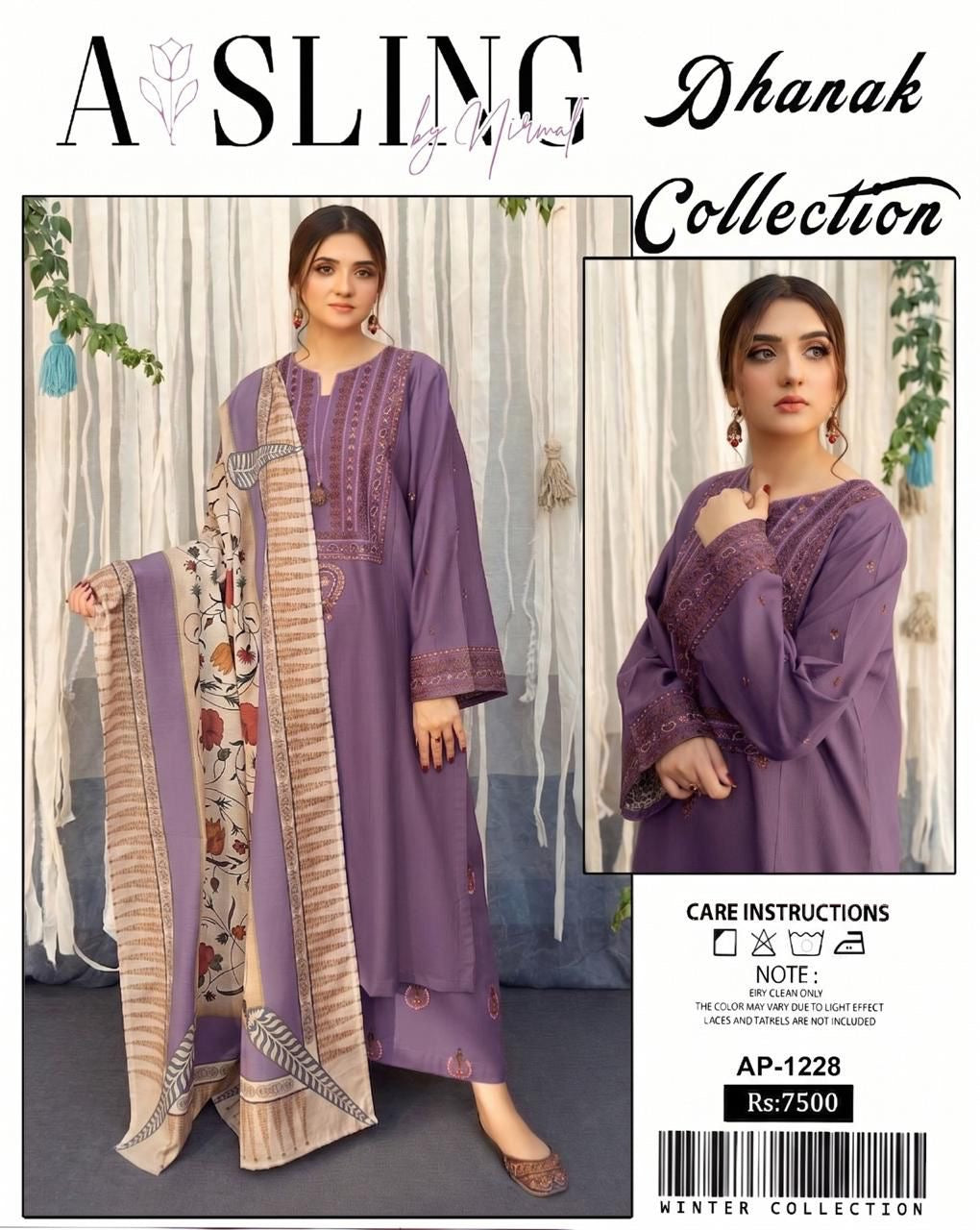 Premium 3-Piece Embroidered Dhanak Collection