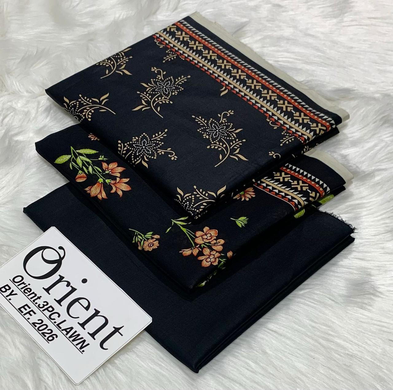 Orient unstitched lawn 3 pc