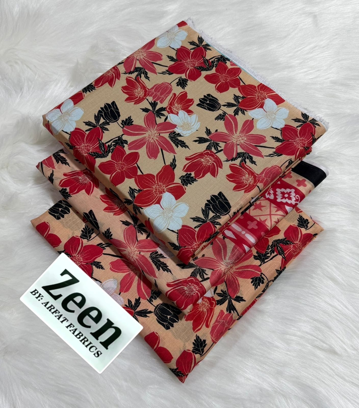 Zeen unstitched lawn 3 pc