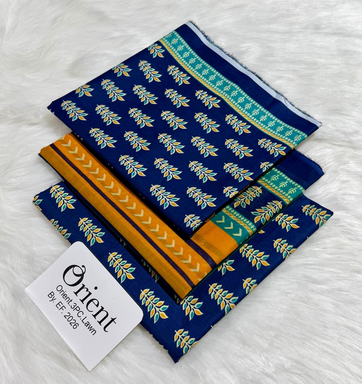 Orient unstitched lawn 3 pc