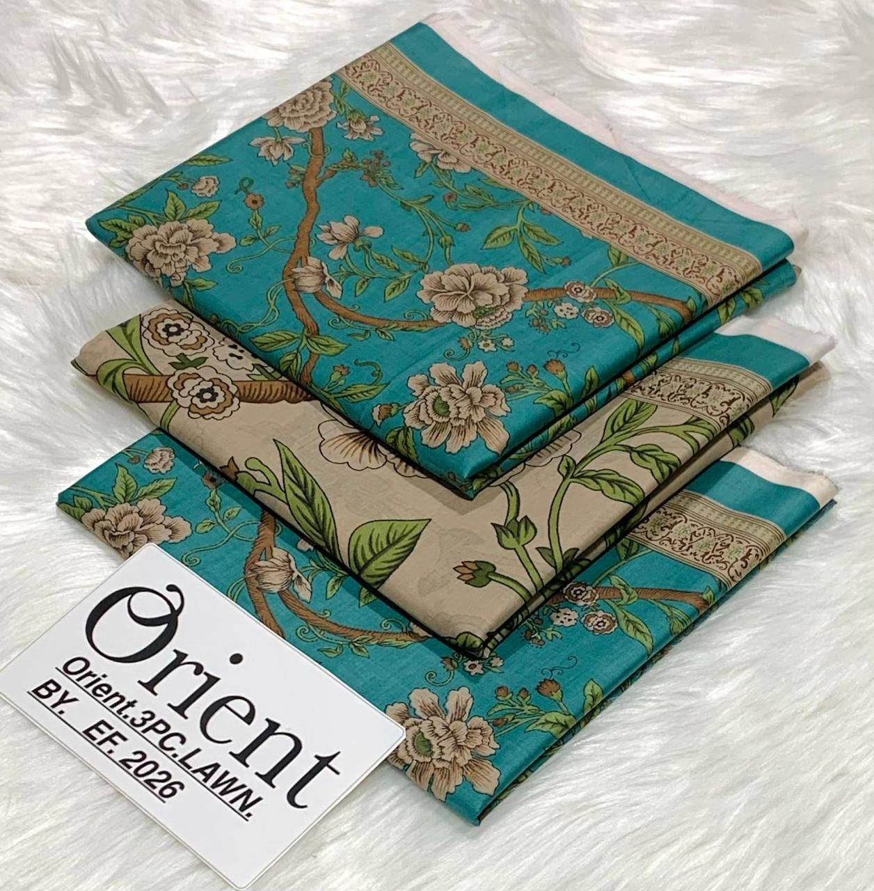 Orient unstitched lawn 3 pc