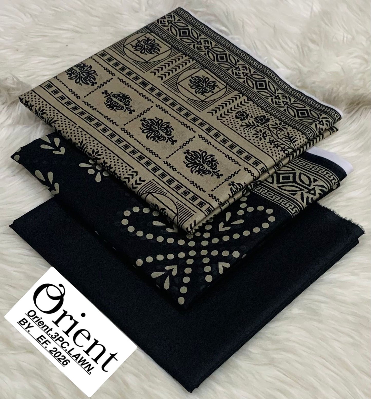 Orient unstitched lawn 3 pc