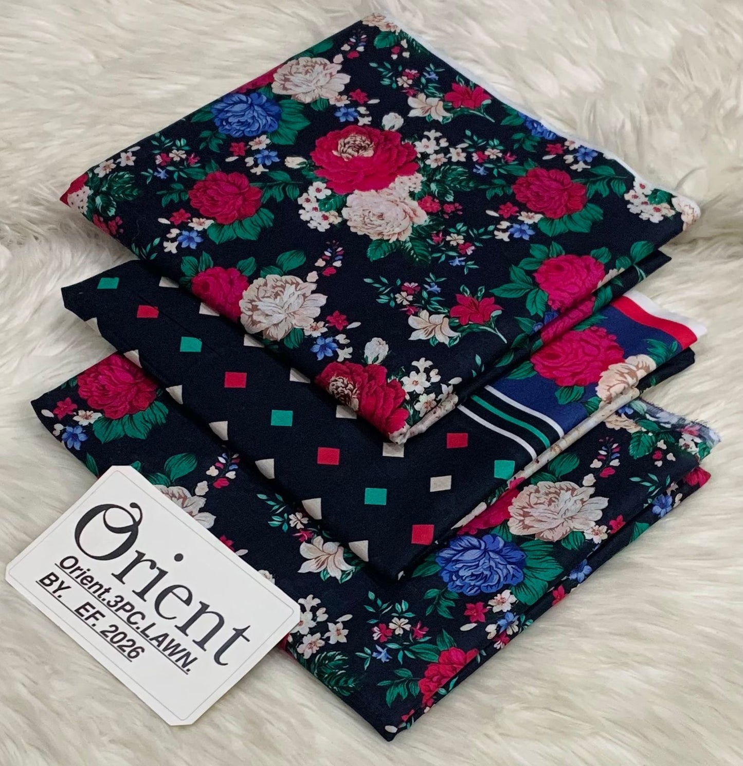 Orient unstitched lawn 3 pc