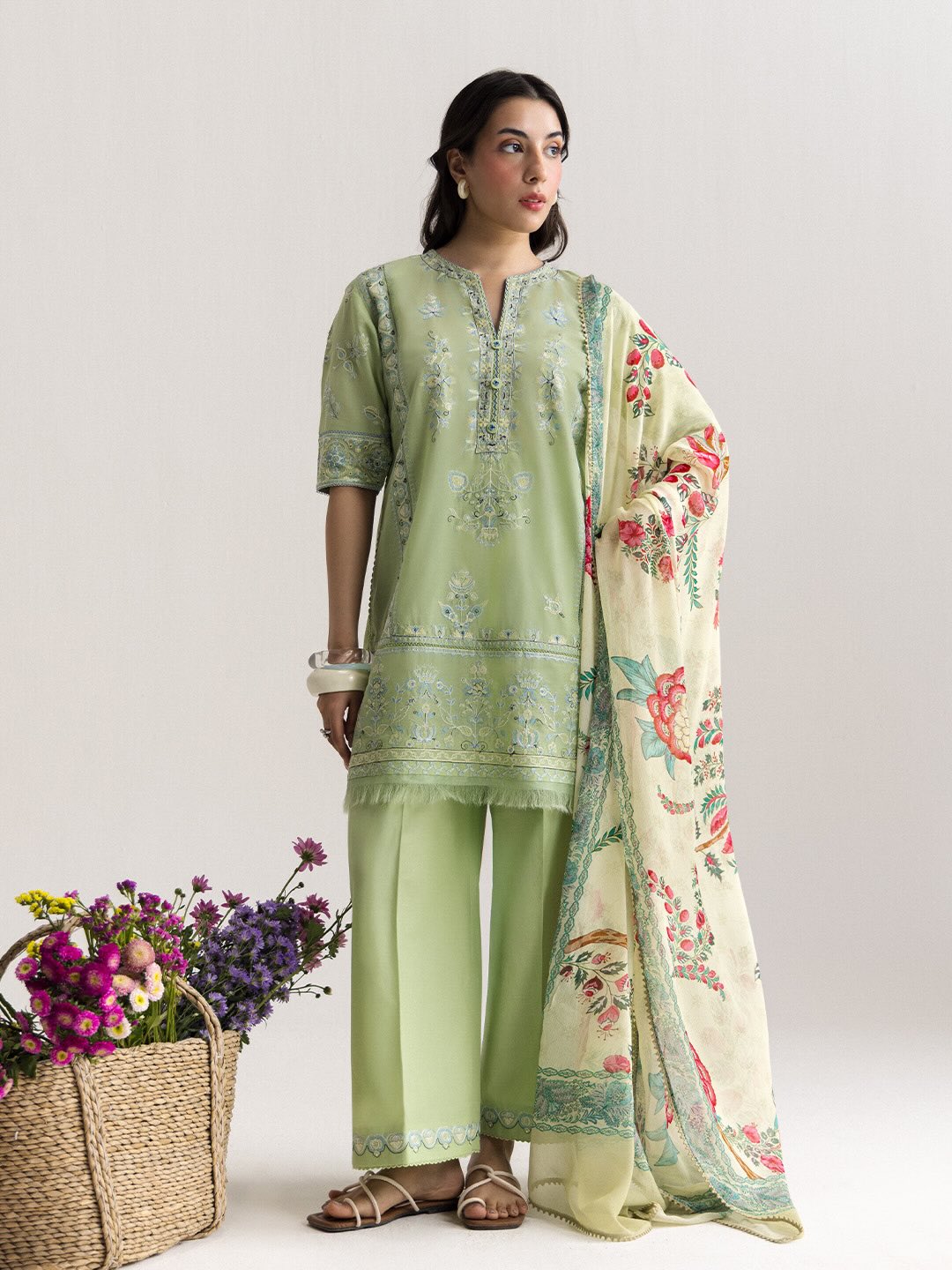 Premium 3-Piece Embroidered Dhanak Collection