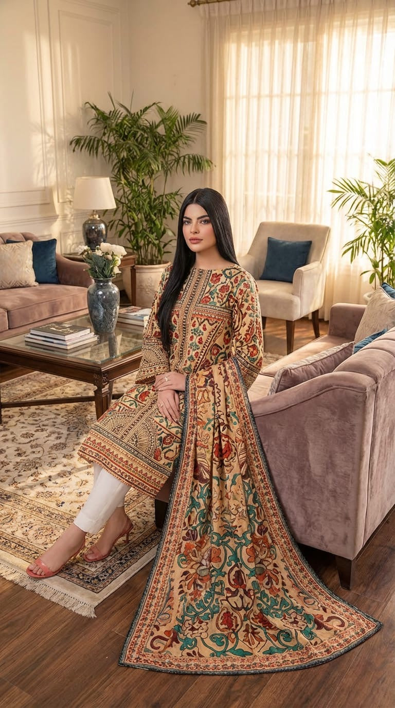 Bareeze brand Ladies 3 Piece Lawn Suit – Unstitched – Summer Collection