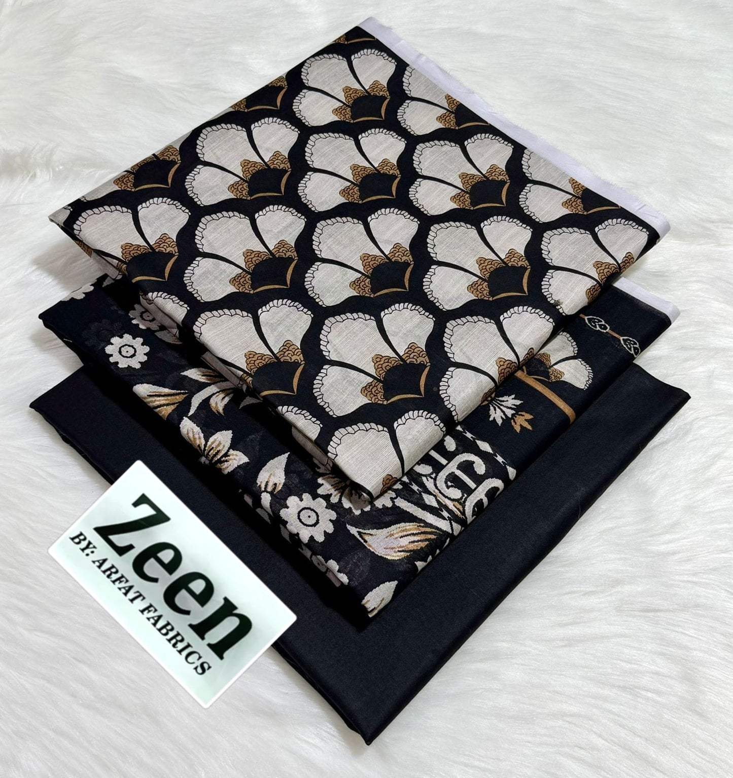 Zeen unstitched lawn 3 pc