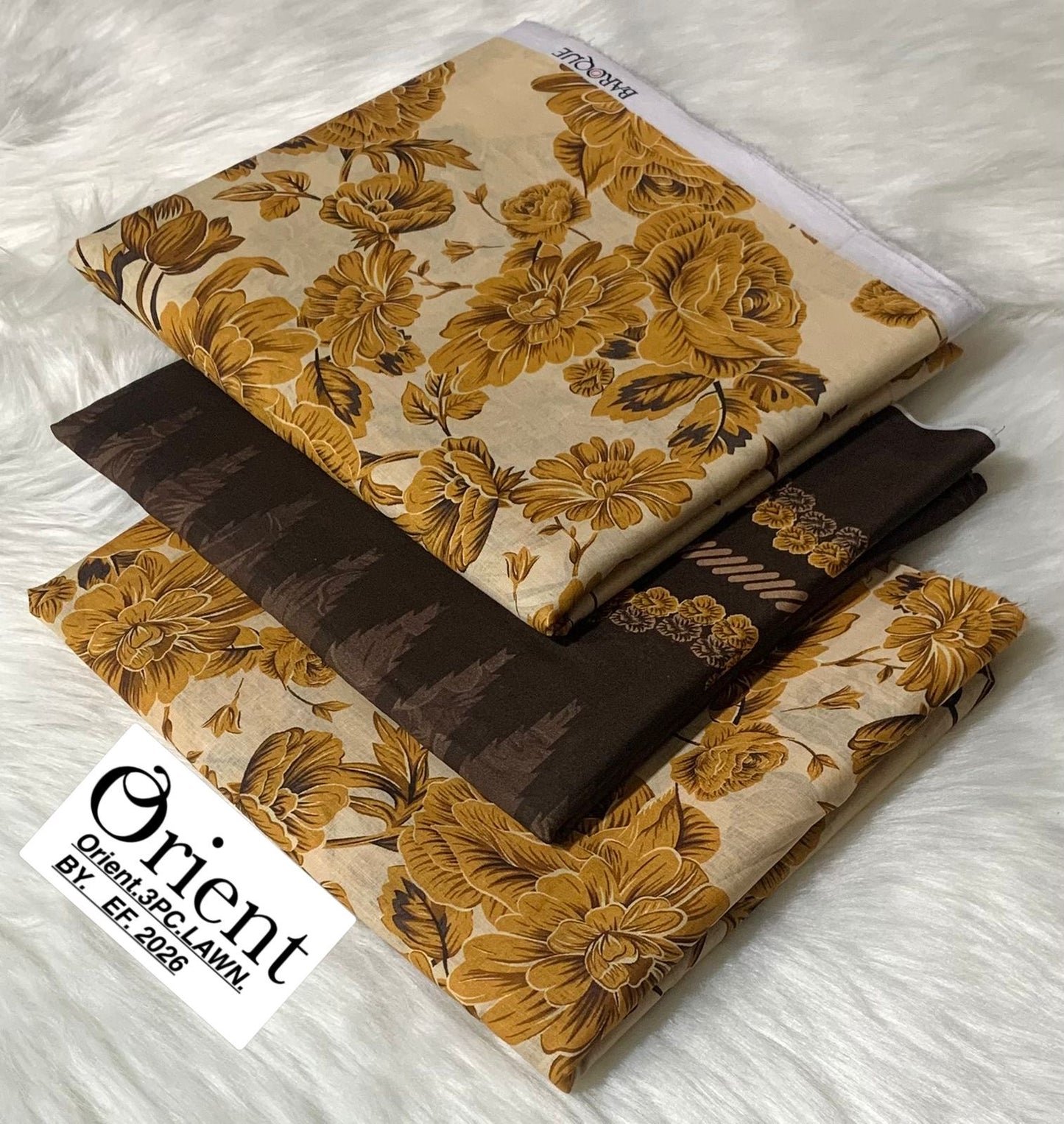 Orient unstitched lawn 3 pc