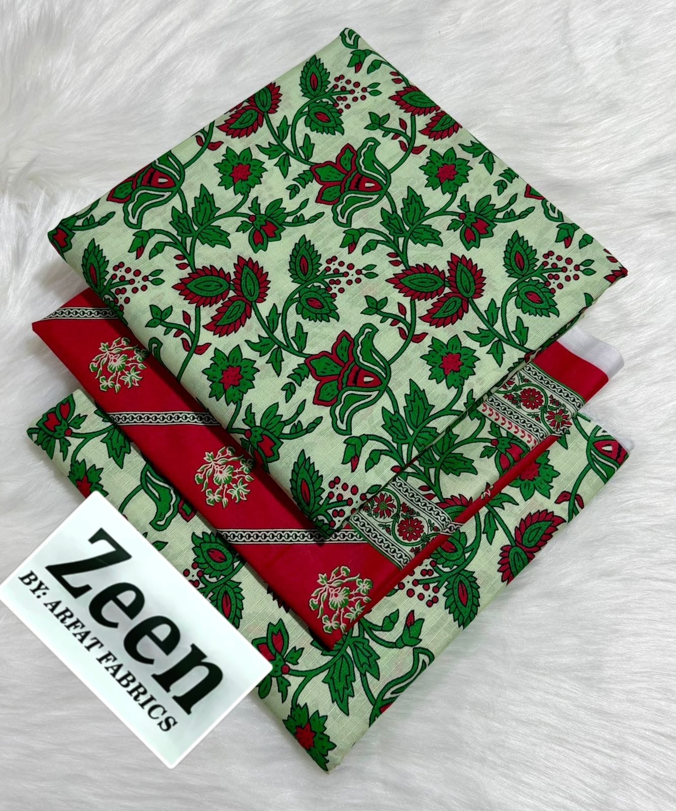Zeen unstitched lawn 3 pc