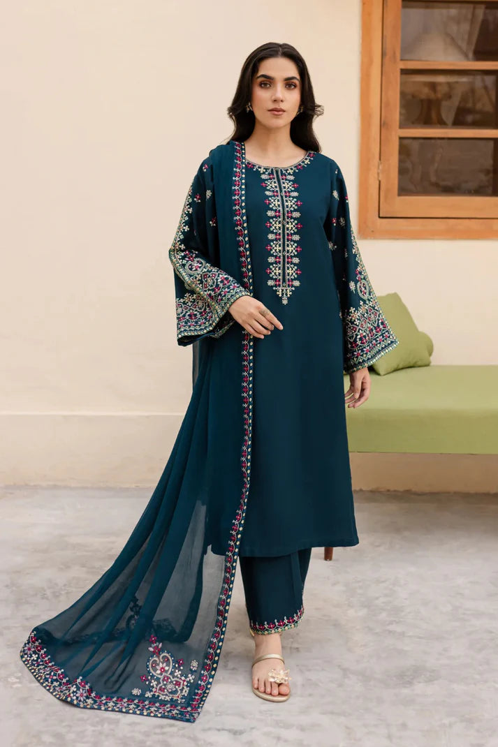 Premium 3-Piece Embroidered Dhanak Collection