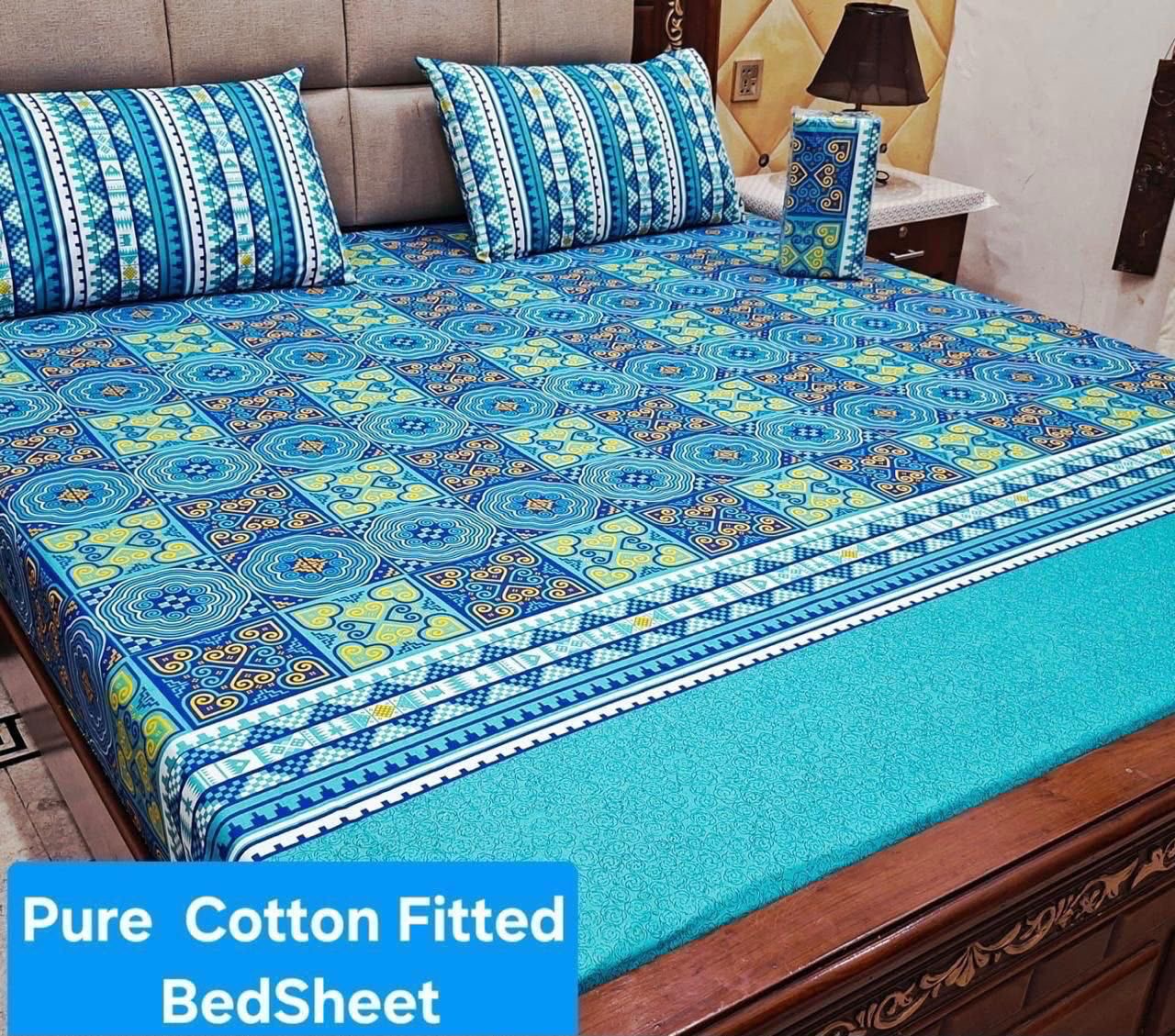 Pure cotton fitted bedsheet