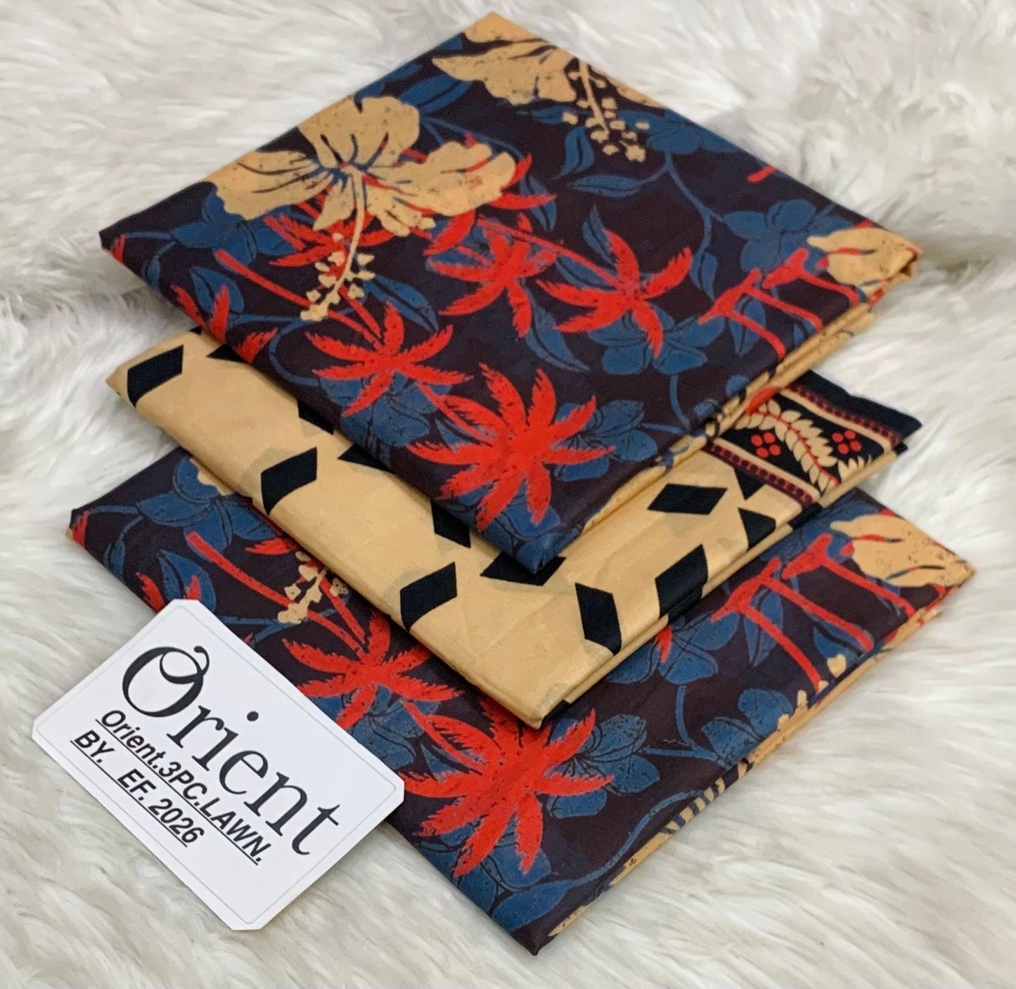 Orient unstitched lawn 3 pc