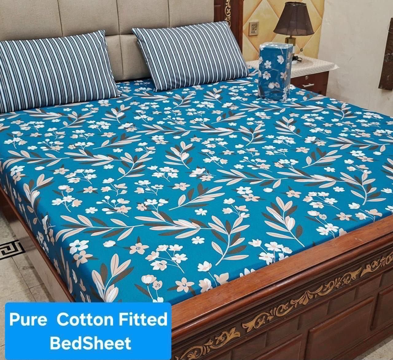 Pure cotton fitted bedsheet