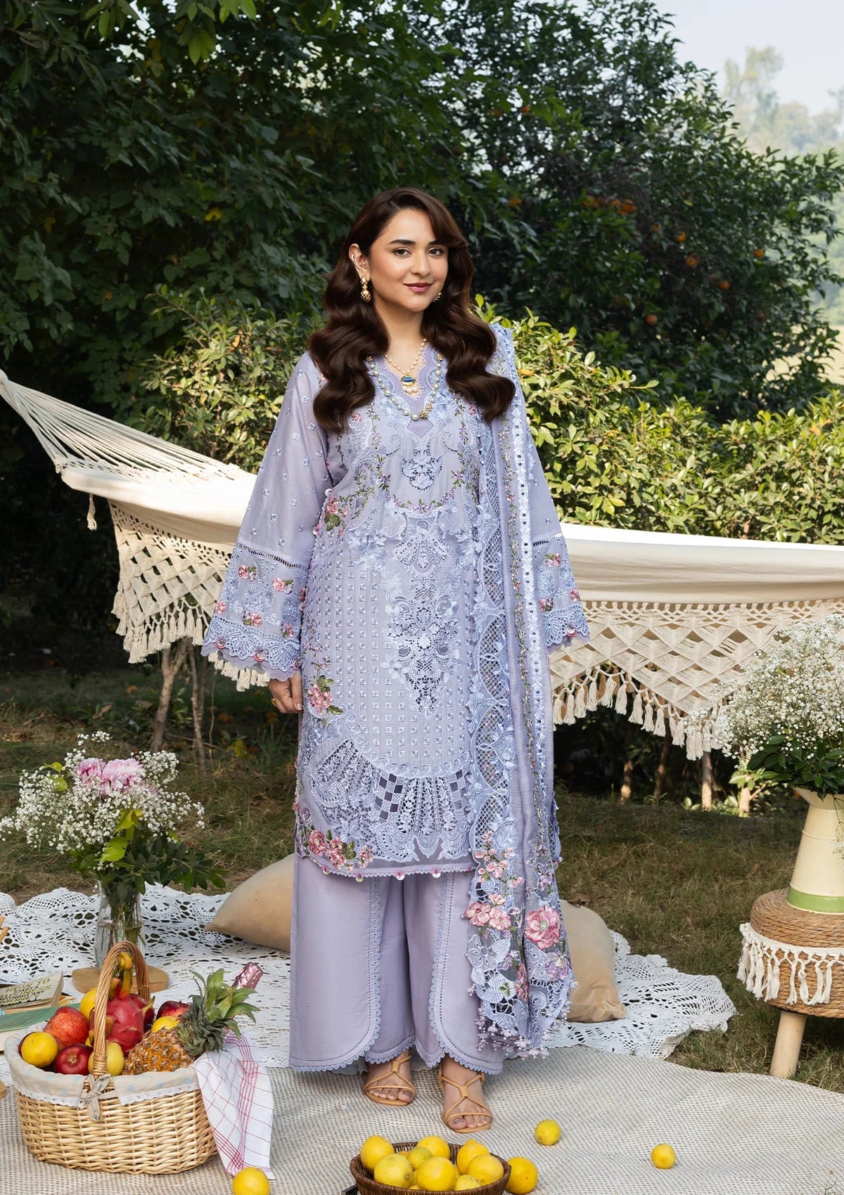 Elahf lawn embriodered 3 PC
