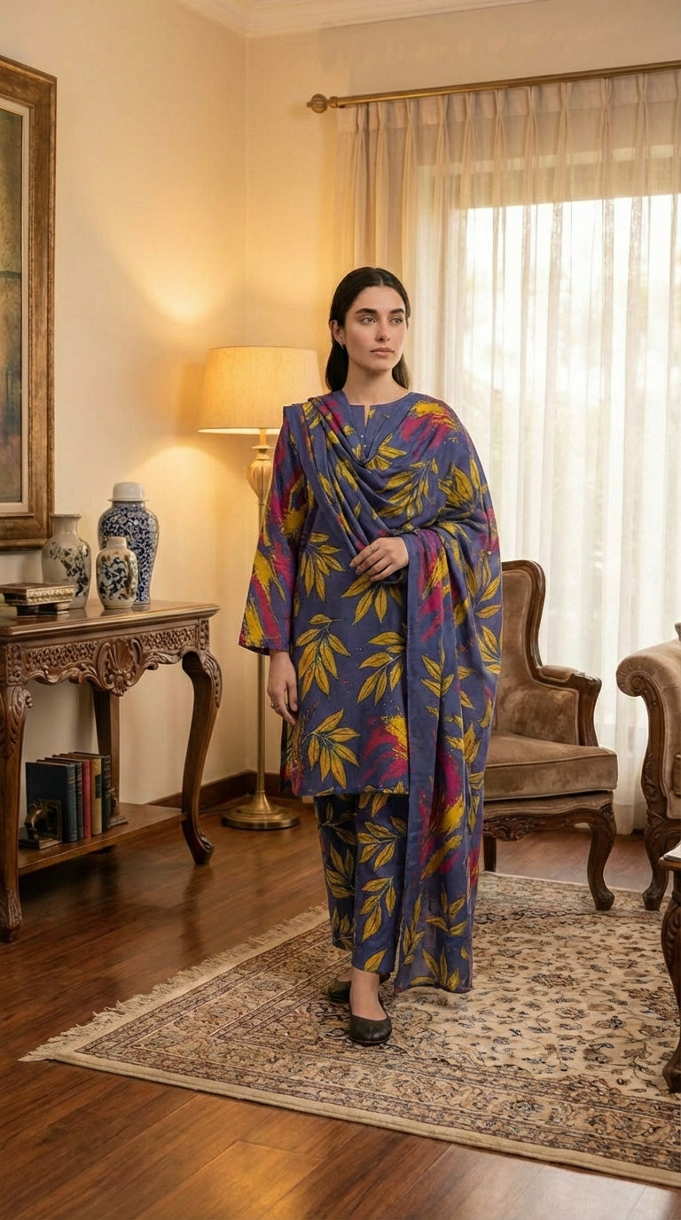 Gul Ahmed brand Ladies 3 Piece Lawn Suit – Unstitched – Summer Collection