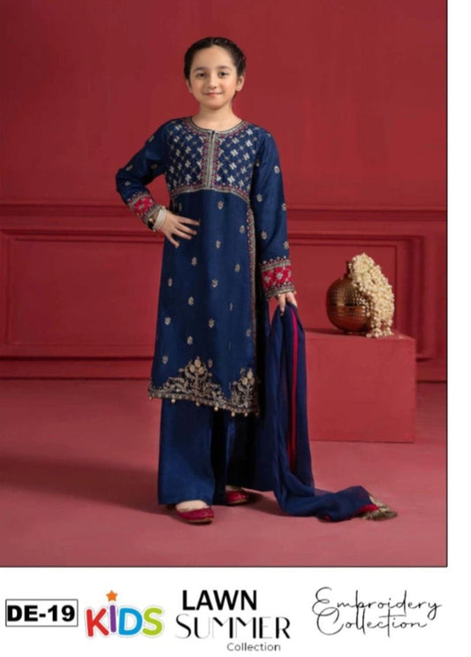 Girls Embroidered Summer Suit | Lightweight & Comfortable | Age 4–12 Years