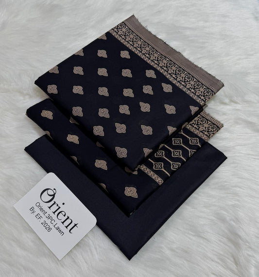 Orient unstitched lawn 3 pc