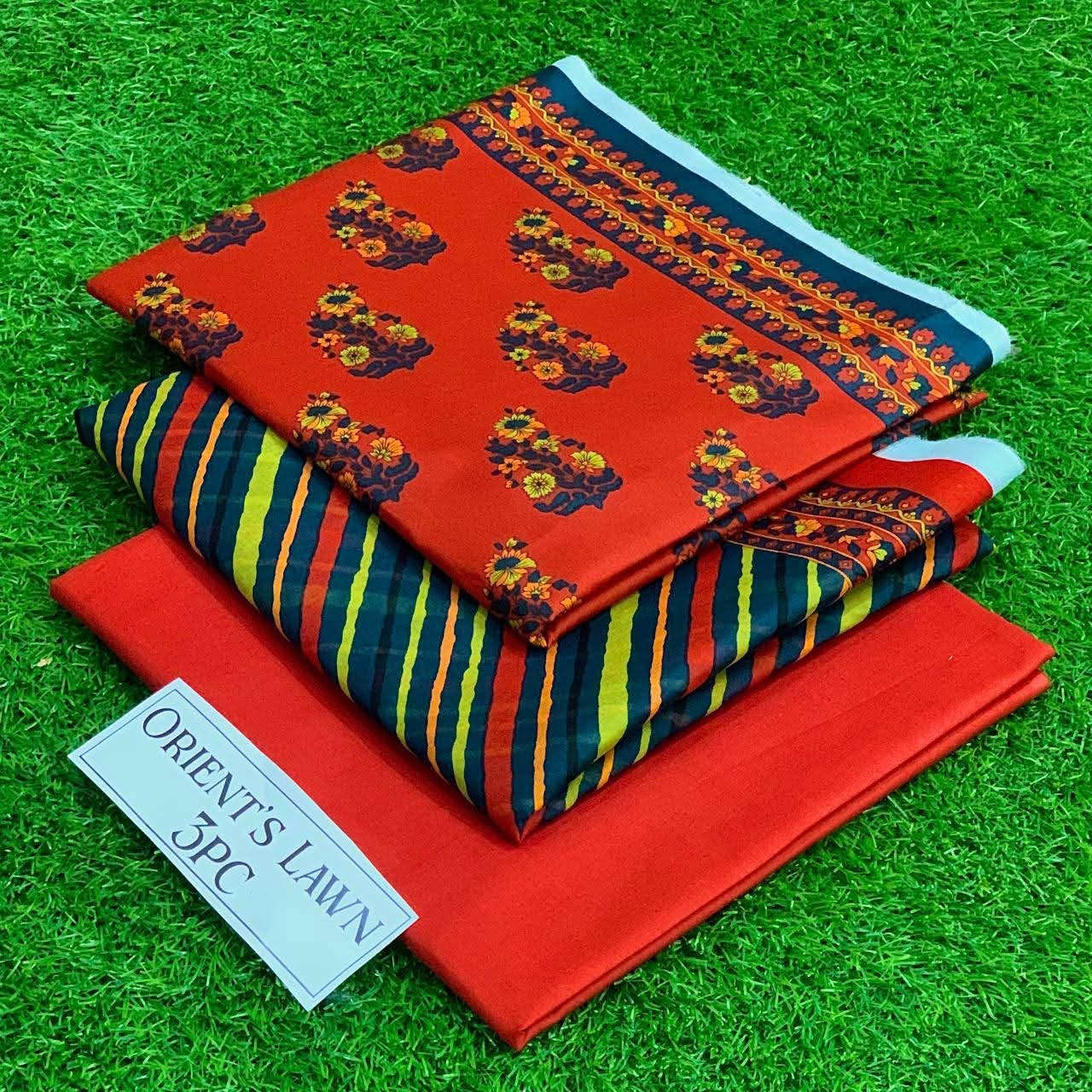 Orient unstitched lawn 3 pc