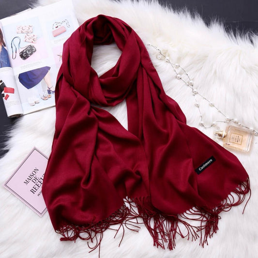 Women warm winter pashmina wool