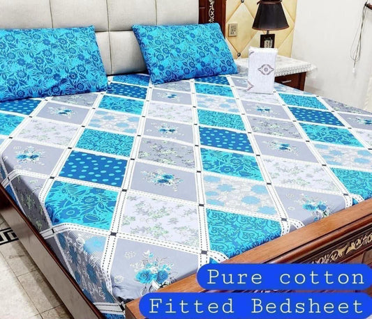 Pure cotton fitted bedsheet