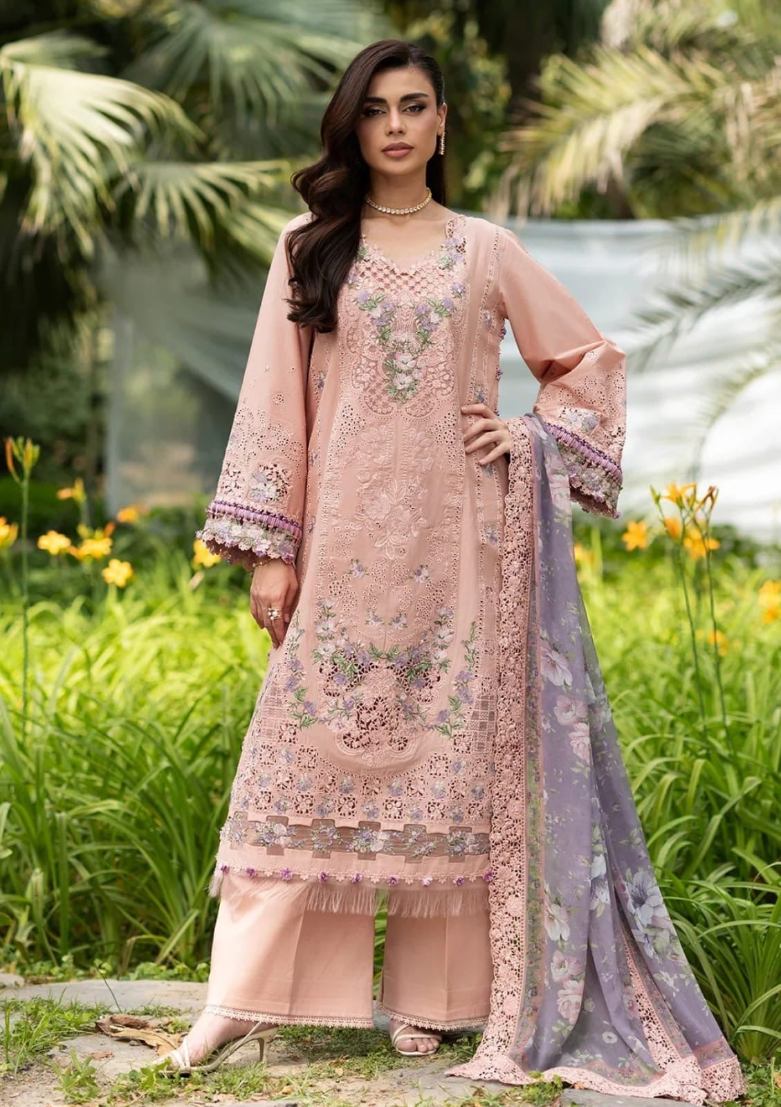 Premium 3-Piece Embroidered Dhanak Collection