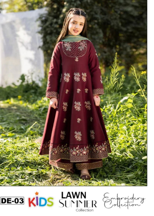 Girls Embroidered Summer Suit | Lightweight & Comfortable | Age 4–12 Years