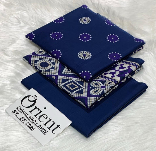 Orient unstitched lawn 3 pc