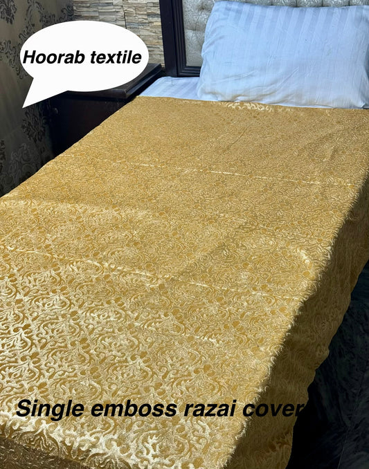 Single  Emboss Fleece Razai Cover – Soft & Warm Winter Bedding