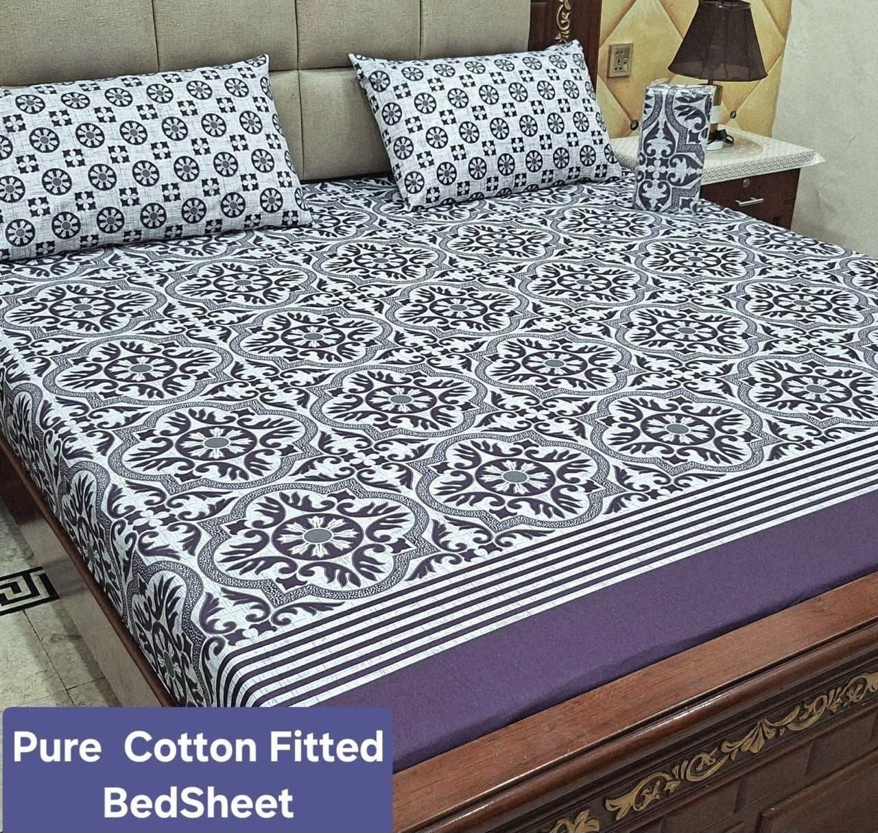 Pure cotton fitted bedsheet