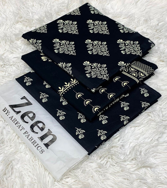 Zeen  unstitched lawn 3 pc