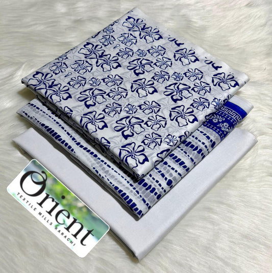 Orient unstitched lawn 3 pc