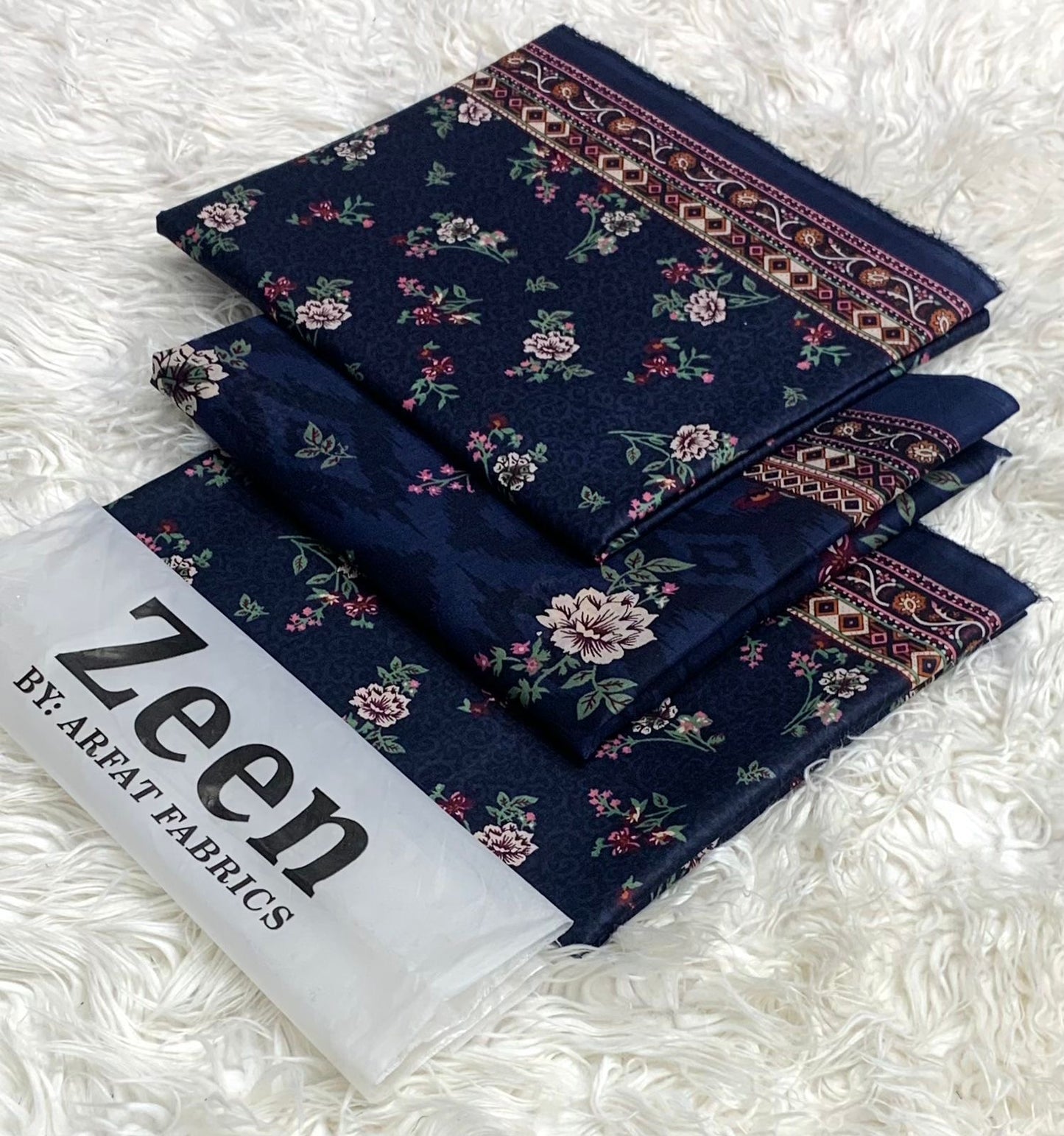 Zeen  unstitched lawn 3 pc