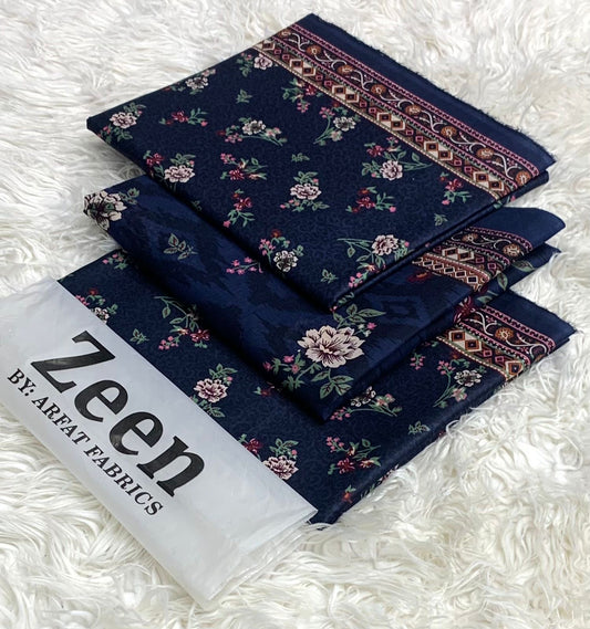 Zeen  unstitched lawn 3 pc