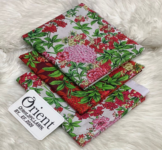 Orient unstitched lawn 3 pc