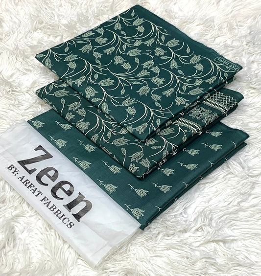 Zeen  unstitched lawn 3 pc