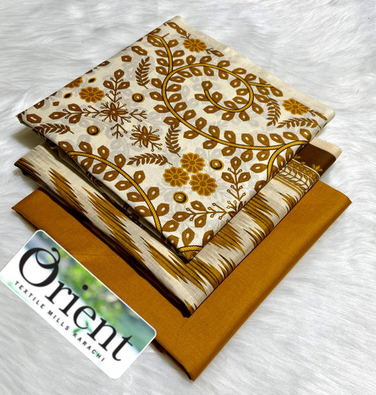 Orient unstitched lawn 3 pc