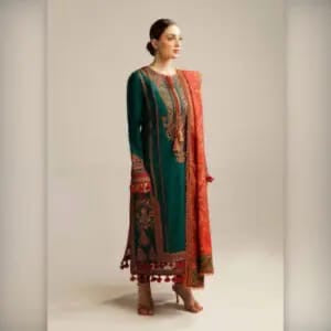 Premium 3-Piece Embroidered Dhanak Collection