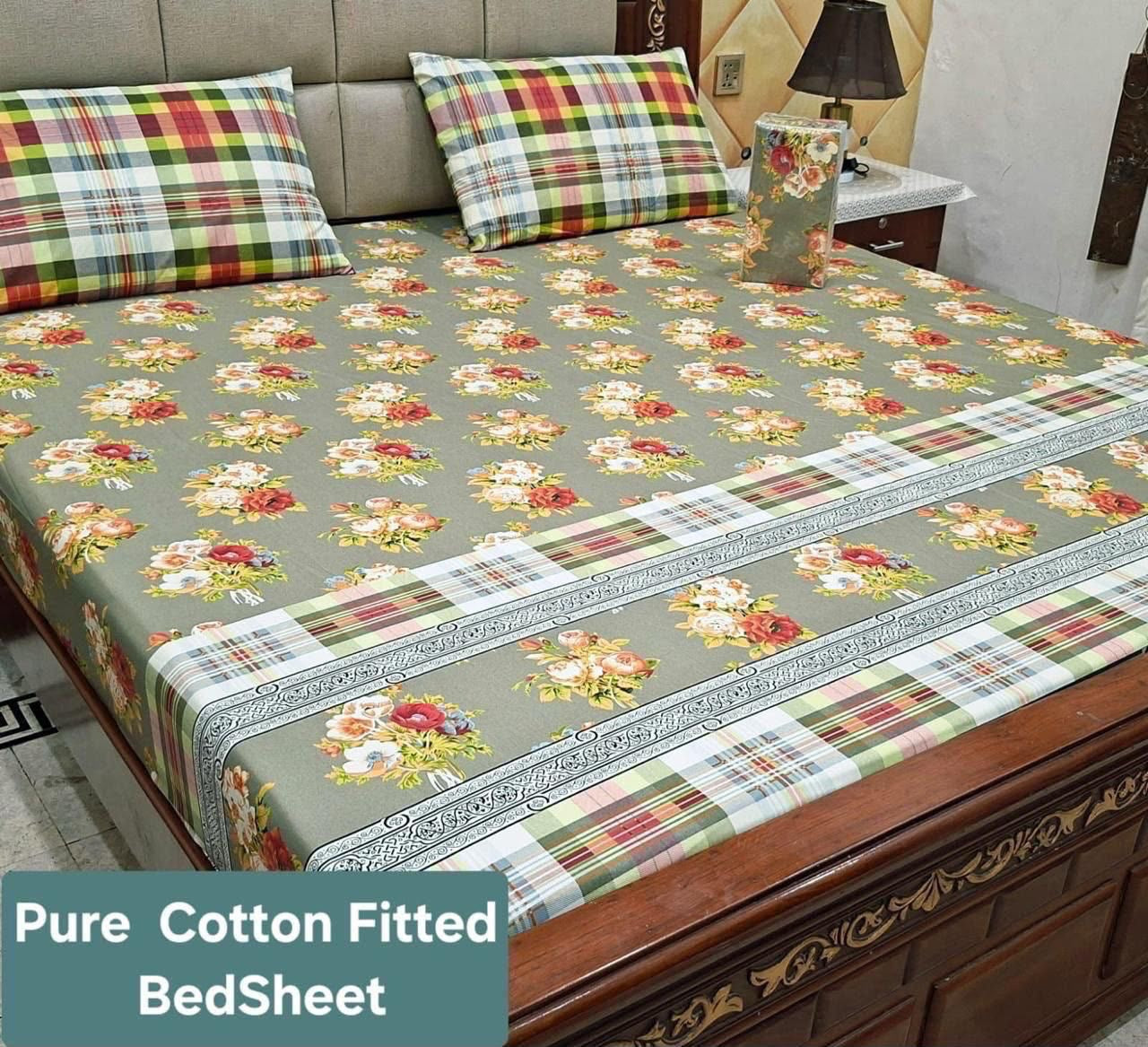 Pure cotton fitted bedsheet