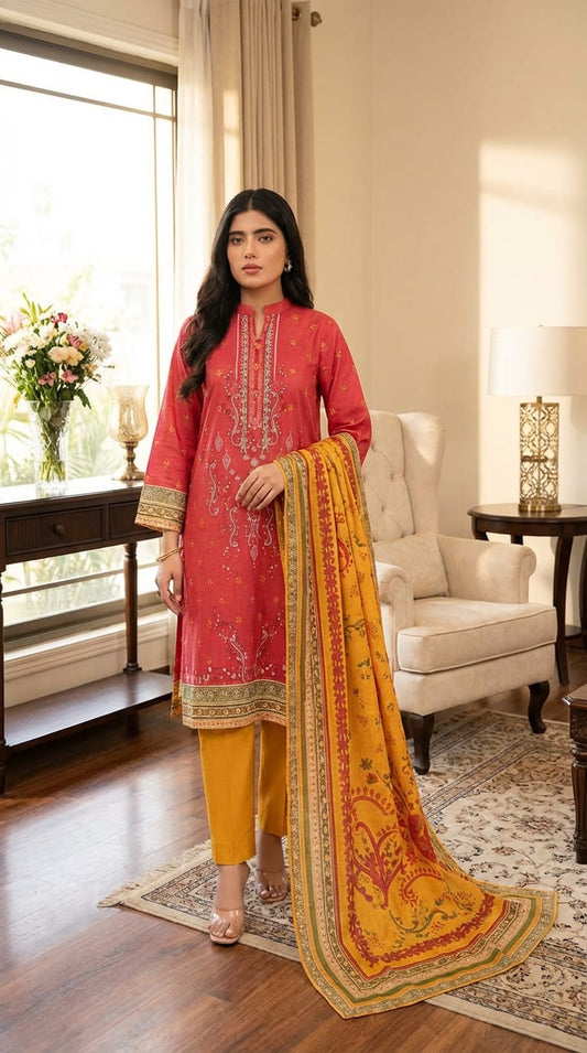Limelight brand  Ladies 3 Piece Lawn Suit – Unstitched – Summer Collection