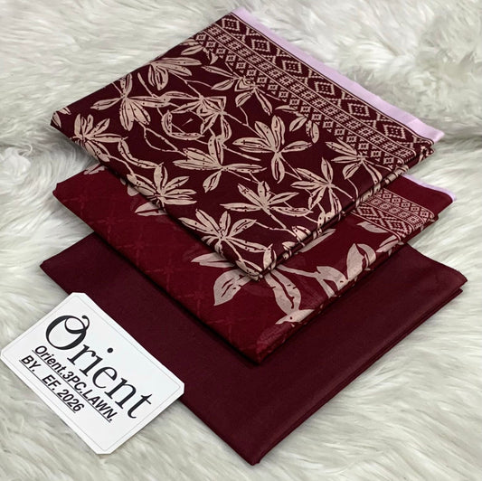 Orient unstitched lawn 3 pc