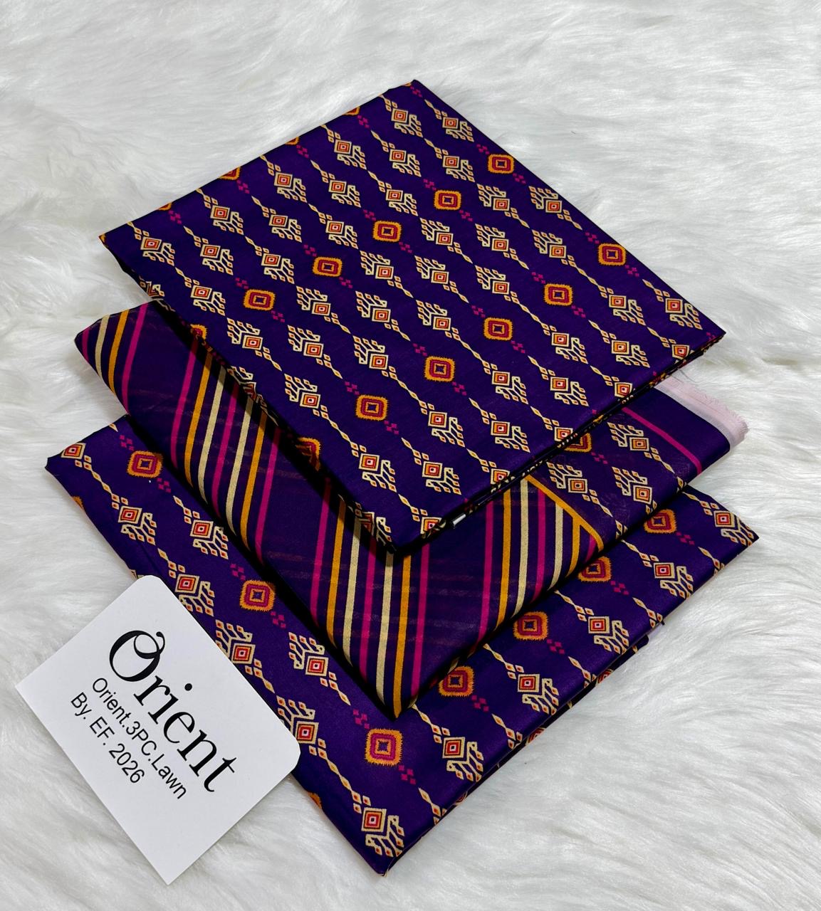 Orient unstitched lawn 3 pc