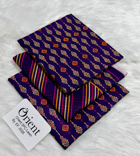 Orient unstitched lawn 3 pc