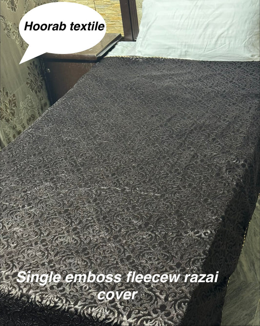 Single  Emboss Fleece Razai Cover – Soft & Warm Winter Bedding