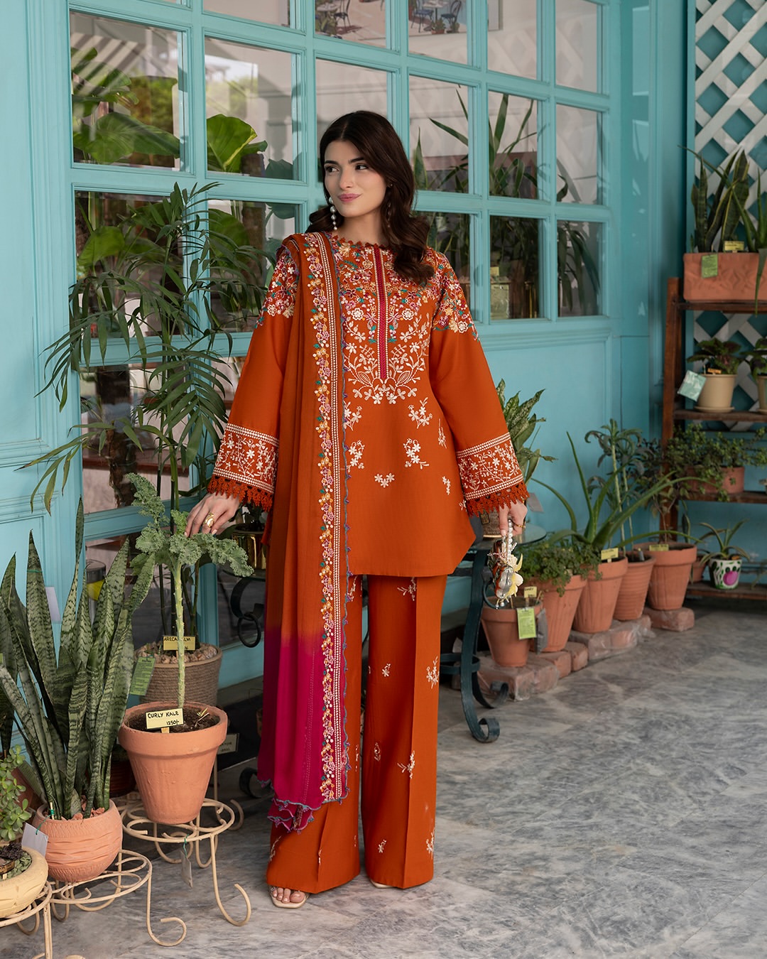 Premium 3-Piece Embroidered Dhanak Collection l