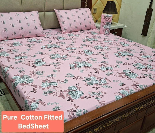 Pure cotton fitted bedsheet
